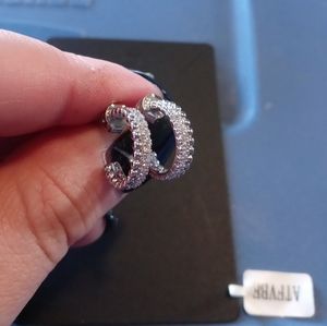 CA 925 Sterling Silver white CZ earrings